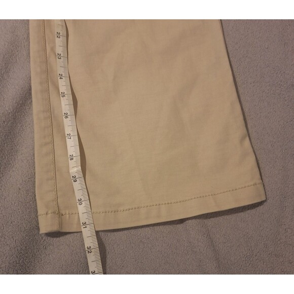 Tommy Hilfiger Stretch-Wmn 10 Beige Chino Khaki Bootcut Flare Pocket Flp *spots* - Picture 4 of 16